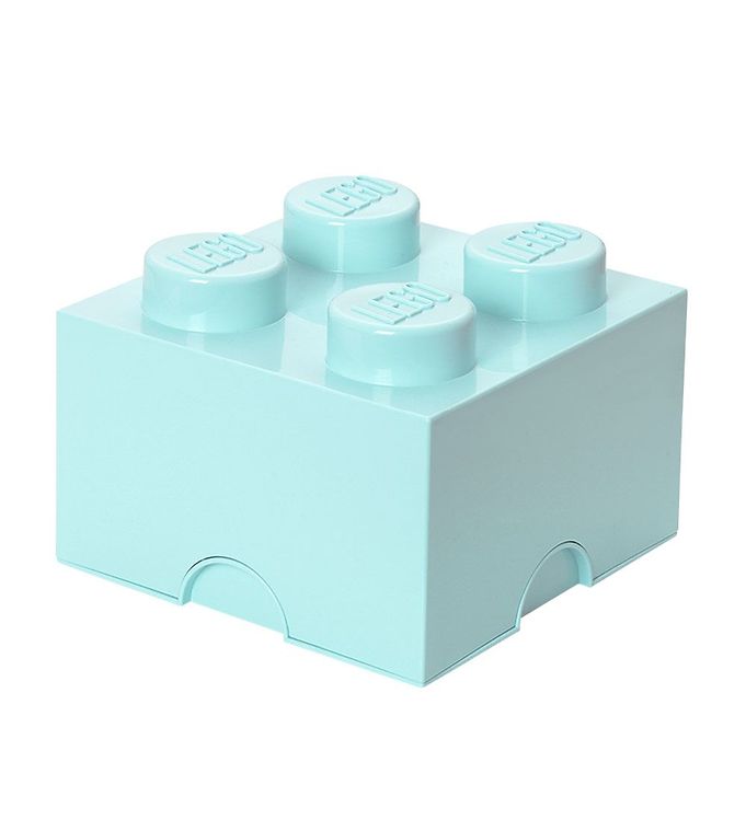 Image of Lego Storage Opbevaringsboks - 4 Knopper - 25x25x18 - Aqua Light - OneSize - Lego Storage Boks (209718-1045782)