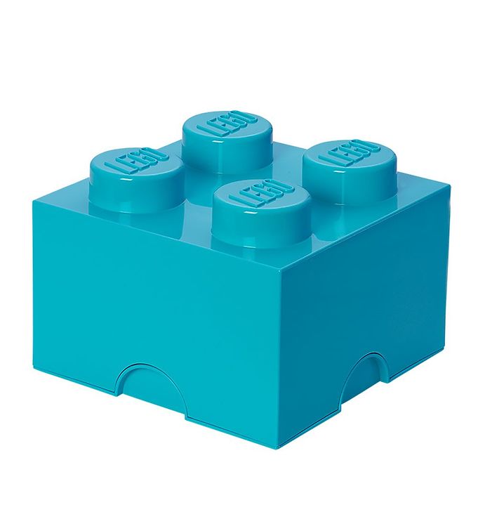 Image of Lego Storage Opbevaringsboks - 4 Knopper - 25x25x18 - Medium Azu - OneSize - Lego Storage Boks (209720-1045790)