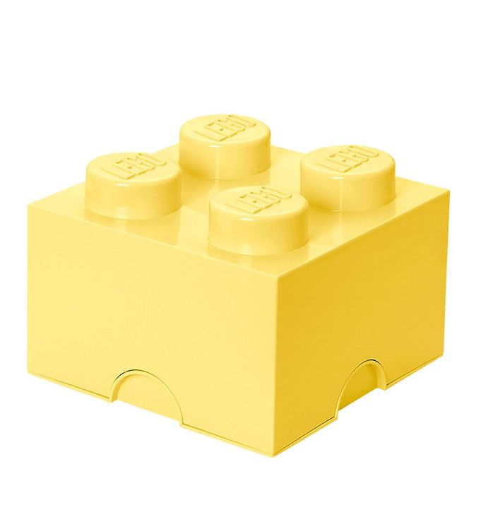 LEGO opbevaringskasse med 4 knopper - Gul