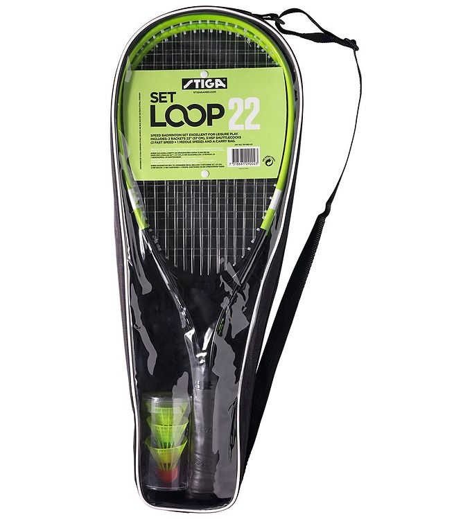 Stiga Badmintonsæt - Loop 22 Speed - 6 Dele - Sort/Grøn