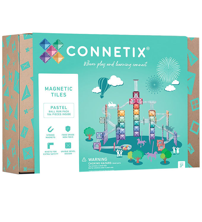 Connetix Magnetsæt - 106 Dele - Pastel Ball Run