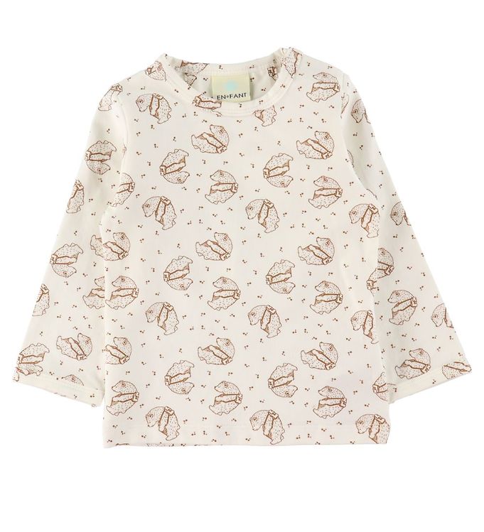 En Fant Bluse - Off White m. Bjørne