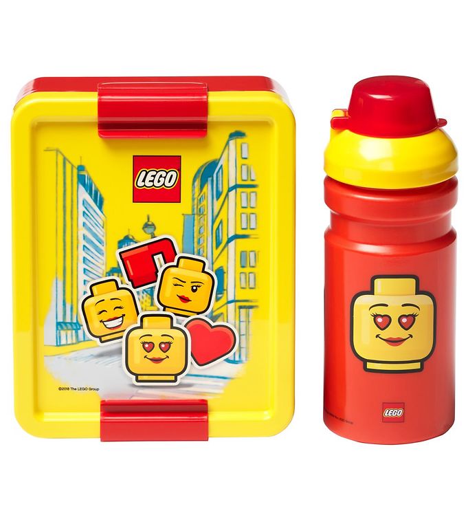 LEGOÂ® Storage Madkasse/Drikkedunk - Iconic Girl - Rød/Gul