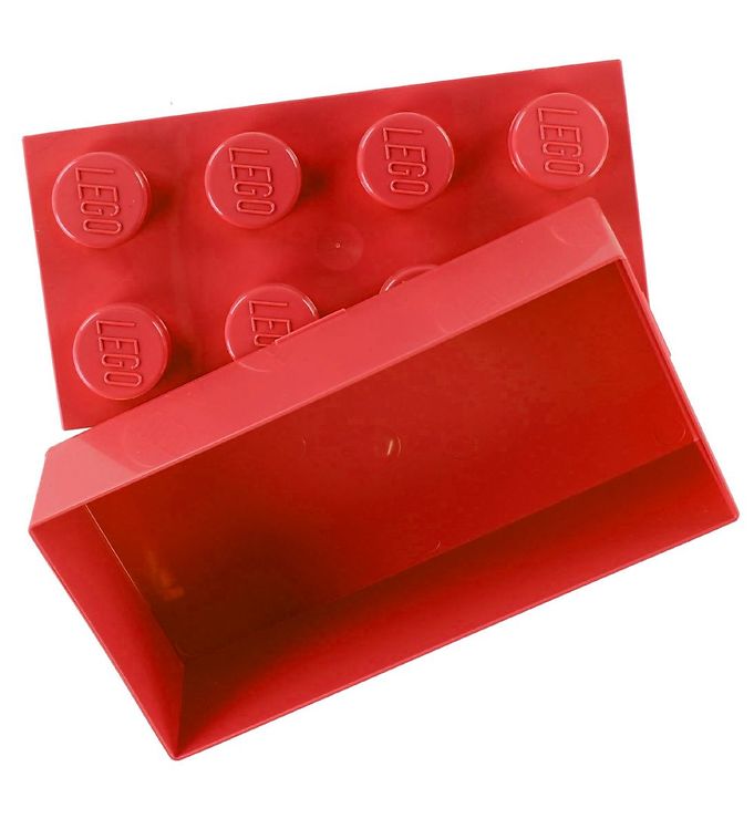 Foran dig stamtavle evig Lego Storage Madkasse - 7,5x20x10 cm - 8 Knopper - Bright Red