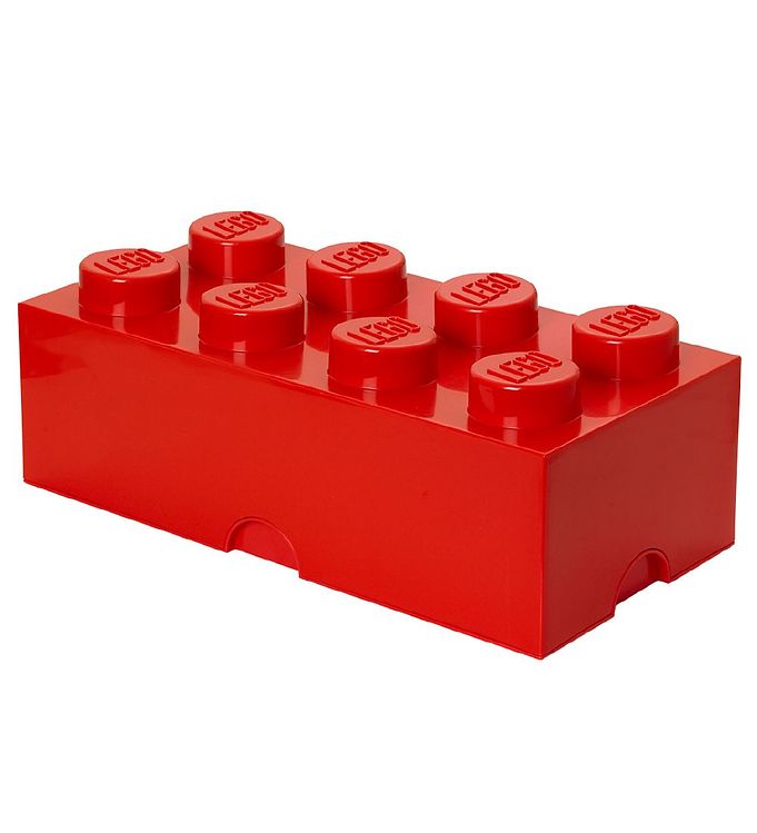 LEGO® Storage Madkasse - 7,5x20x10 cm - 8 Knopper - Bright Red