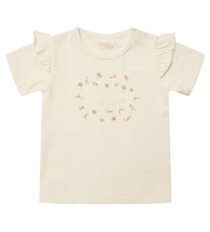 Petit by Sofie Schnoor T-shirt - Penelope - Off White m. Blomste