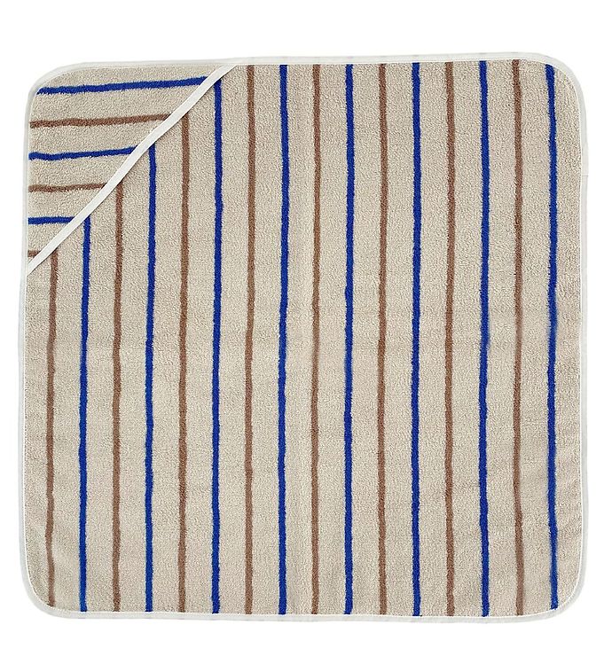 Image of OYOY Badeslag - 100x100 cm - Raita - Karamel/Optic Blue (216502-1072879)