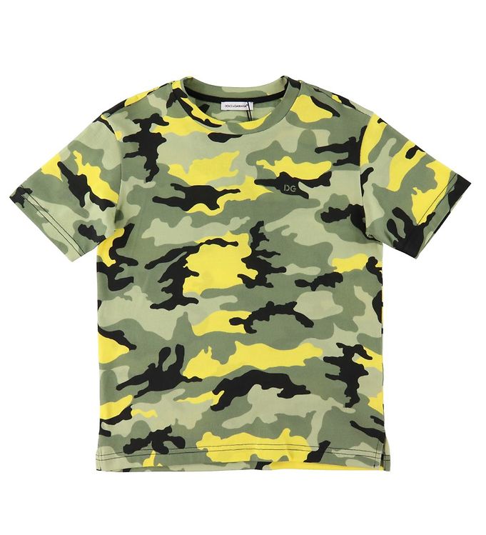 Dolce & Gabbana T-shirt - Skate - Grøn/Neongul Camouflage