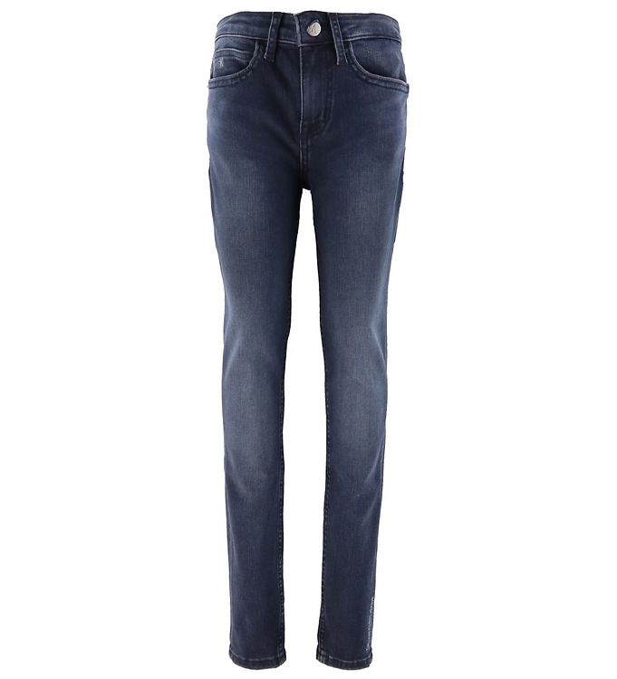 Image of Calvin Klein Jeans - Skinny HR - Blue Black Stretch - 12 år (152) - Calvin Klein Bukser - Jeans (218620-1079840)