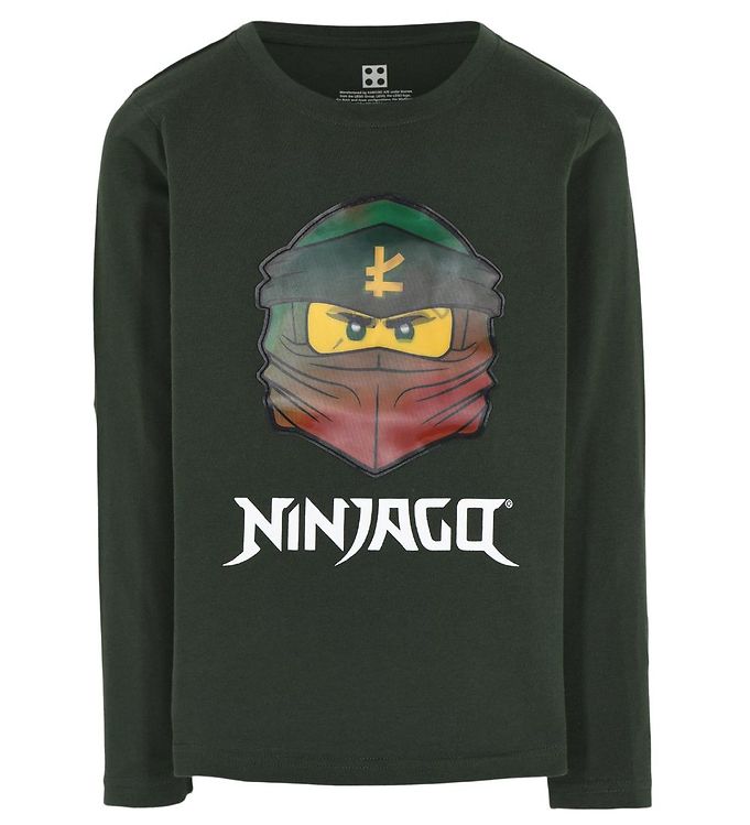 #3 - LEGOÂ® Ninjago Bluse - Mørk Armygrøn m. Holografisk Print