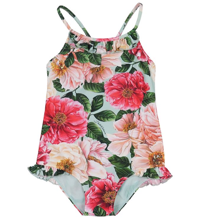 Dolce & Gabbana Badedragt Blå M. Rosa Blomster