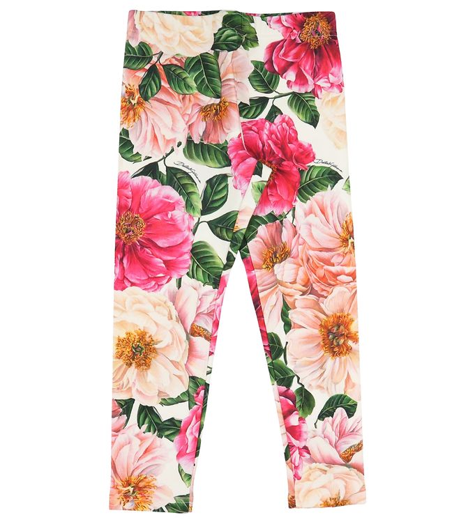 5: Dolce & Gabbana Leggings - Rosa Blomster