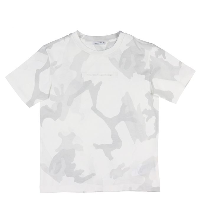 Dolce & Gabbana T Shirt Hvid Camouflage