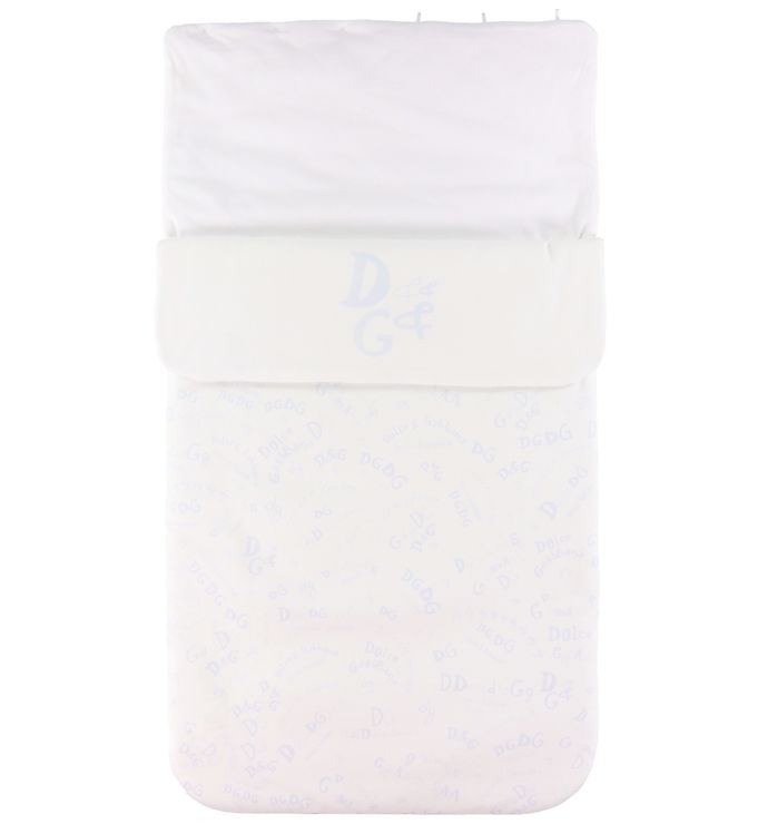 2: Dolce & Gabbana Kørepose - 80 cm - Hvid m. Blå Logoer