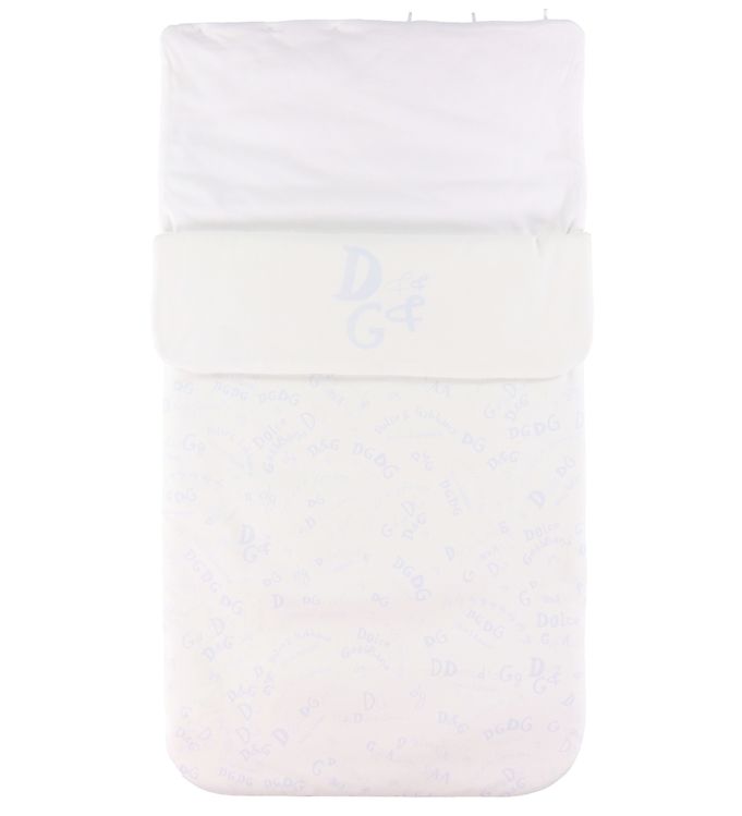 Dolce & Gabbana Kørepose - 80 cm - Hvid m. Blå Logoer