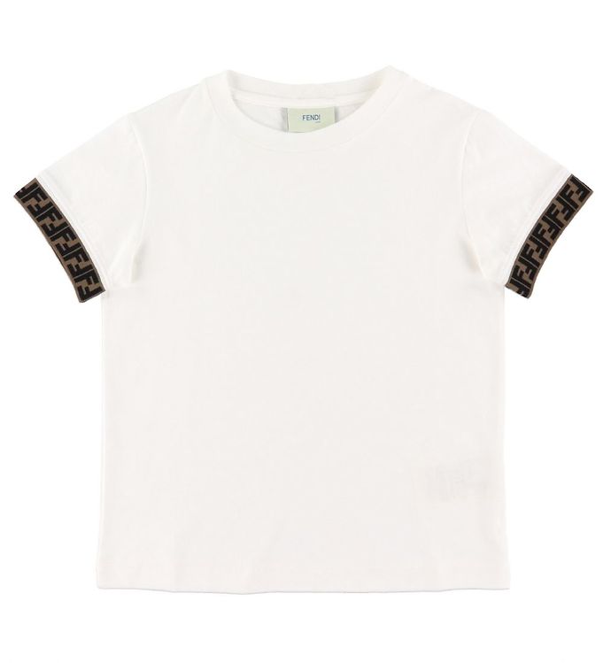 8: Fendi T-shirt - Hvid m. Logokanter