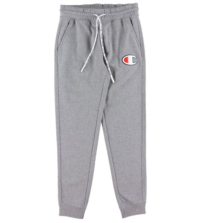 Image of Champion Fashion Sweatpants - Gråmeleret m. Logo - 16-18 år (176-188) - Champion Bukser - Bomuld (202254-1010317)