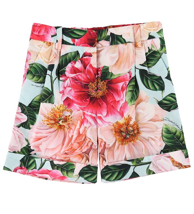 Dolce & Gabbana Shorts Blå M. Rosa Blomster