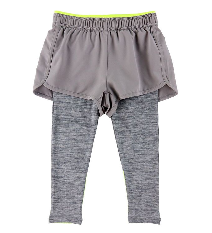 4: Stella McCartney Kids Leggings - Gråmeleret m. Neongul