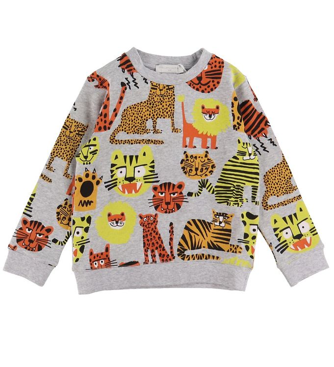 Stella McCartney Kids Sweatshirt - Gråmeleret m. Kattedyr