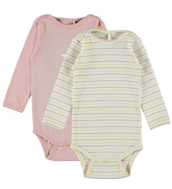 Image of Molo Bodyer l/æ - Foss - 2-pak - Blush and Striped - 56 - Molo Body L/Æ (202898-1013979)