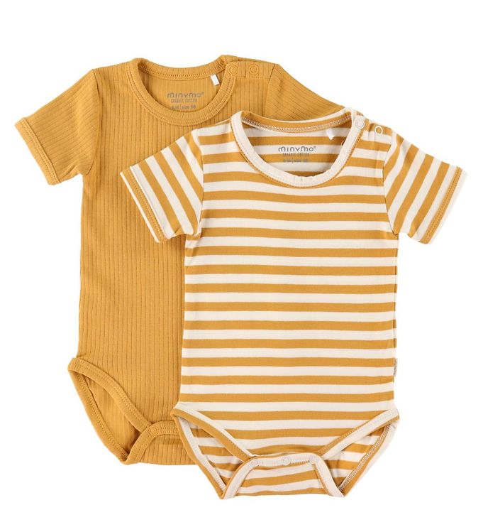 Image of Minymo Bodyer k/æ - 2-pak - Amber Gold - 1 år (80) - Minymo Body K/Æ (217212-1074635)