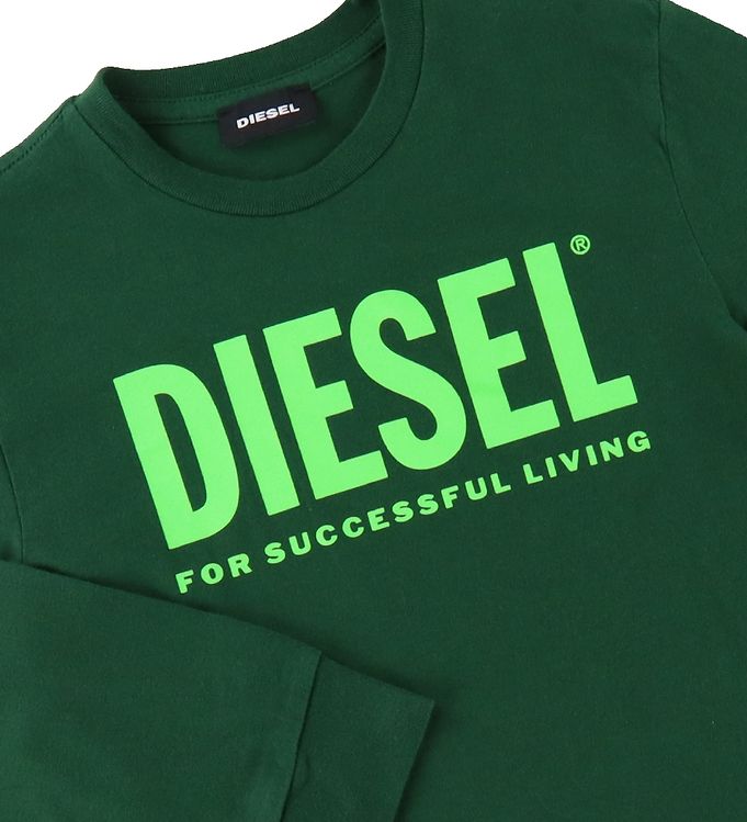 Diesel Bluse - TJustLogo - Grøn — Gratis kredit —