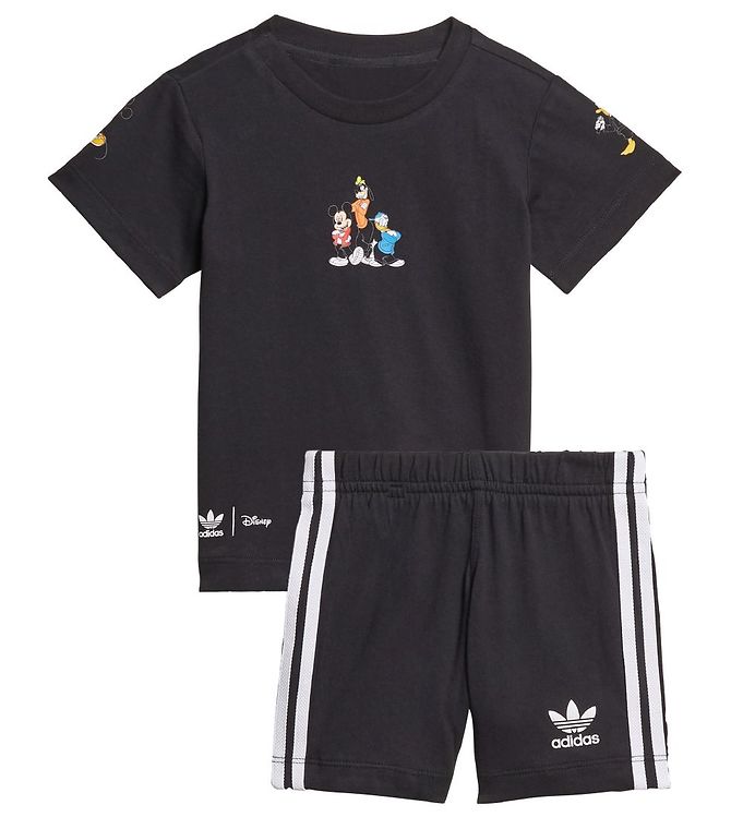 Image of adidas Originals Sommersæt - Disney - Mickey and Friends - Sort - 1 år (80) - adidas Originals T-Shirt (222490-1096274)