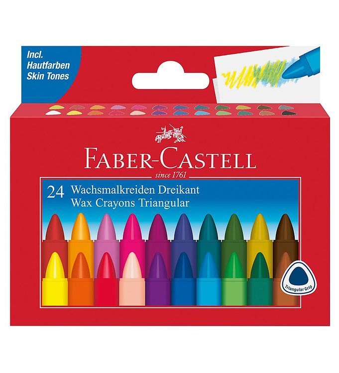 #2 - Faber-Castell Voksfarver - Trekantet - 24 stk - Multi