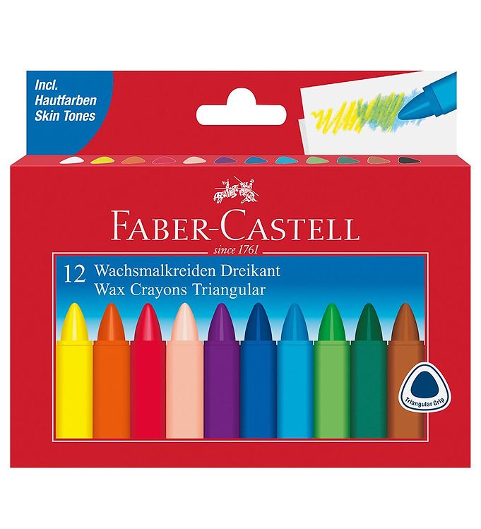 Faber-Castell Farvekridt - Trekantet - 12 stk - Multi