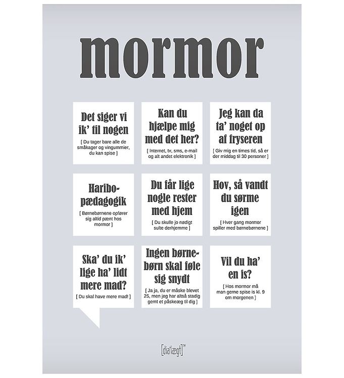 Image of Dialægt Plakat - 30x42 - Mormor (166427-887496)