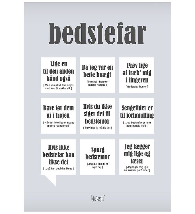Dialægt Plakat 30x42 Bedstefar
