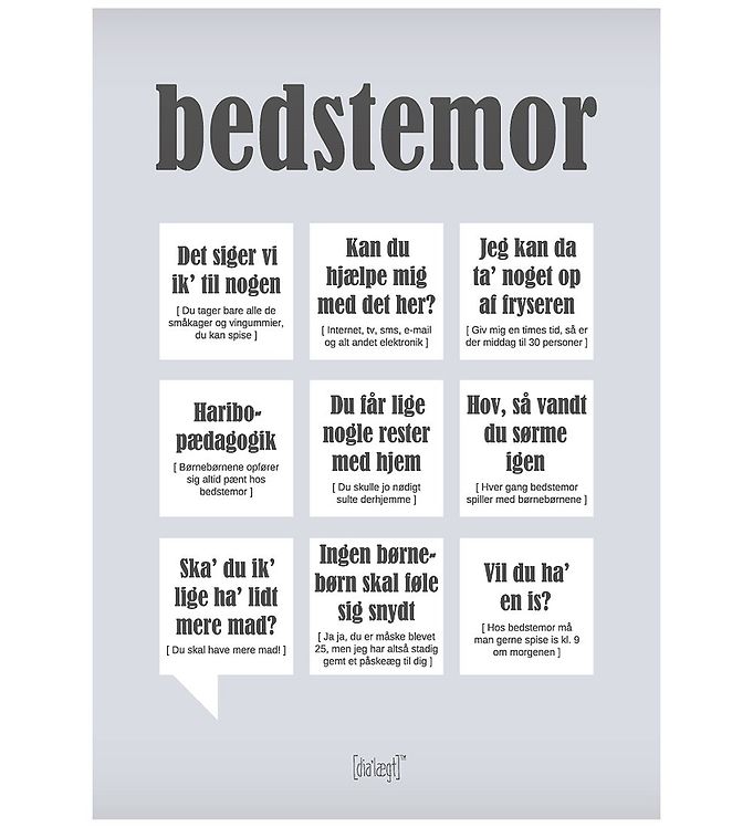 Image of Dialægt Plakat - 30x42 - Bedstemor (166450-887525)