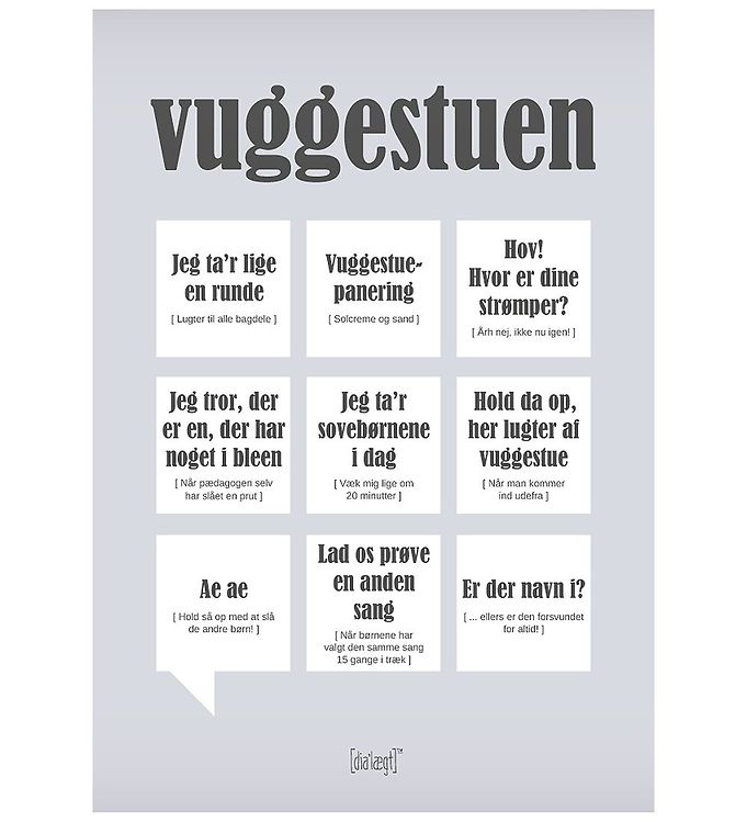 Image of Dialægt Plakat - 30x42 - Vuggestuen - OneSize - Dialægt Plakat (166460-887535)