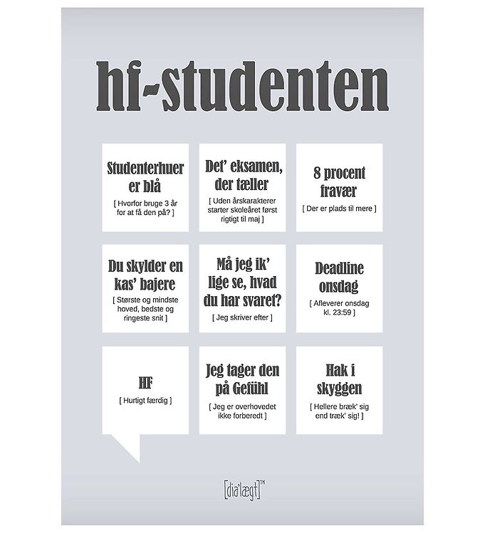 Image of Dialægt Plakat - 30x42 - HF-Studenten (166463-887538)