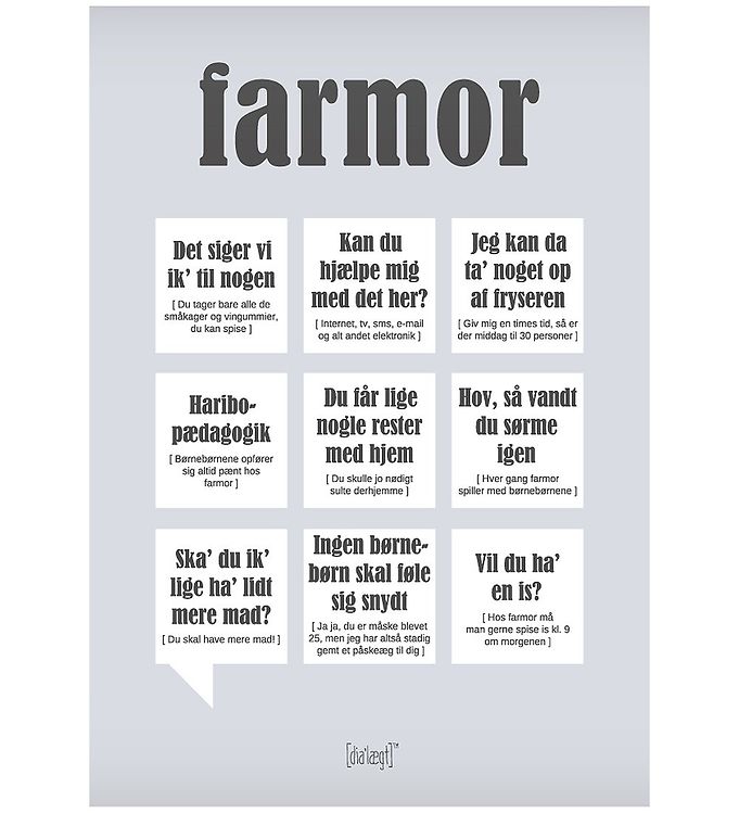 Image of Dialægt Plakat - 50x70 - Farmor (166489-887597)