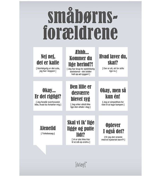 Dialægt Plakat 50x70 Småbørnsforældre