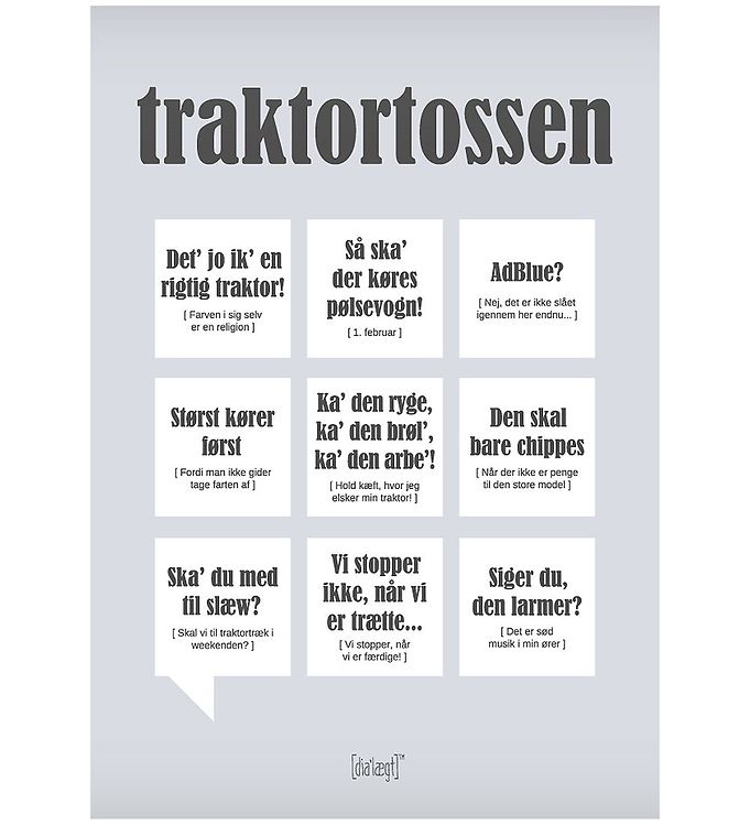 Image of Dialægt Plakat - 50x70 - Traktortossen (166507-887641)