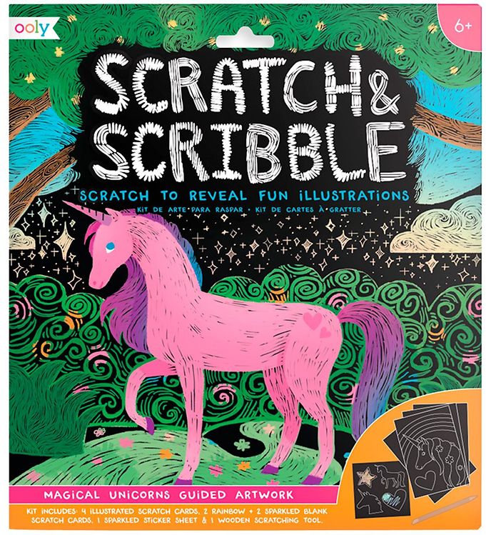 Image of Ooly Scratch and Scribble Sæt - Magical Unicorns - OneSize - Ooly Bog (166526-887667)