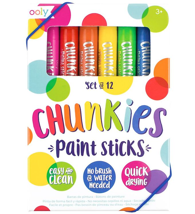 12: Ooly Jumbo Tuscher - Chunkies Paint Sticks - 12 stk - Multifarve