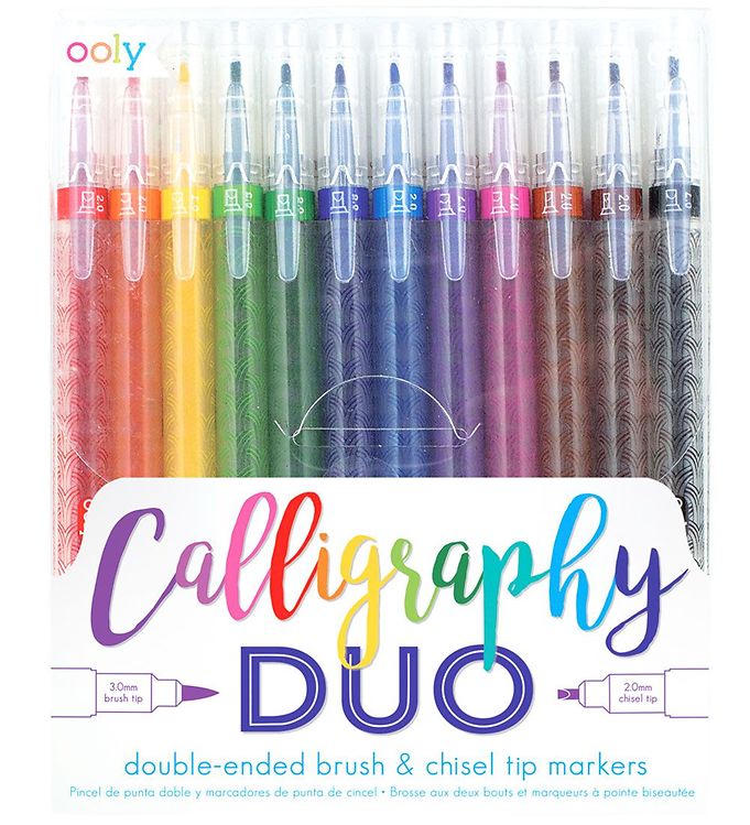 13: Ooly Tuscher - Calligraphy Duo - 12 stk - Multifarvet