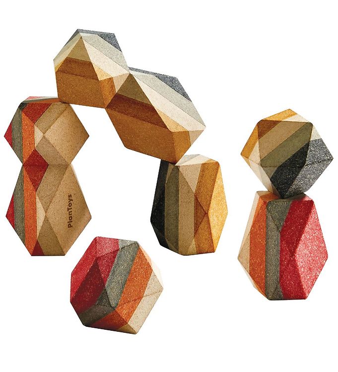 Image of PlanToys Geometriske Sten - Natur - OneSize - PlanToys Legetøj (167606-890959)