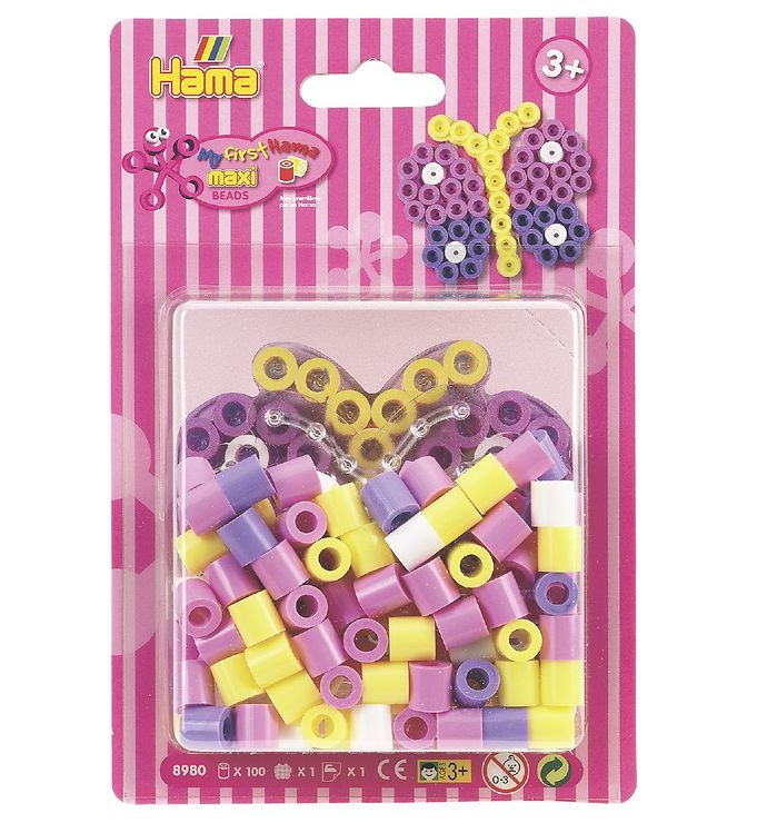 Hama Maxi Perlesæt 100 Stk Sommerfugl Multifarvet Unisex