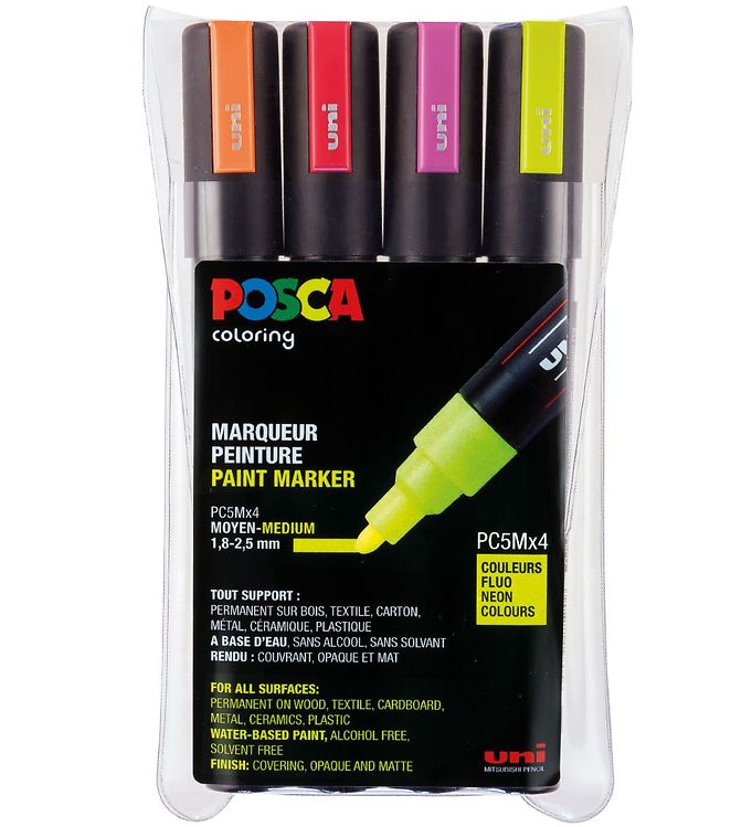 Billede af Posca Tuscher - PC-5M - 4 stk. - Neon