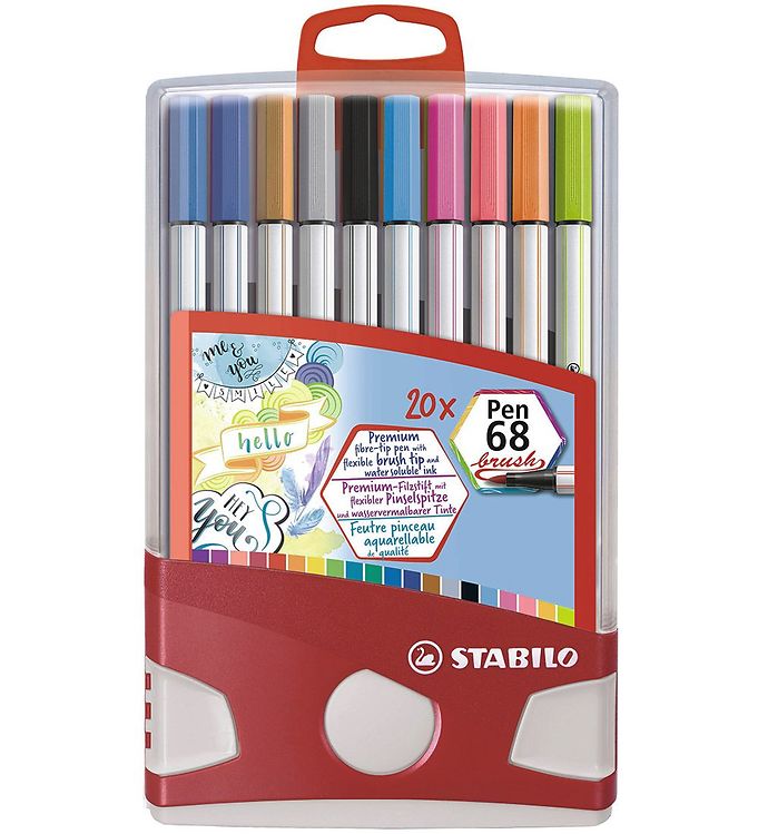 Billede af Stabilo Tuscher - Pen 68 Brush - 20 stk. - Multifarvet