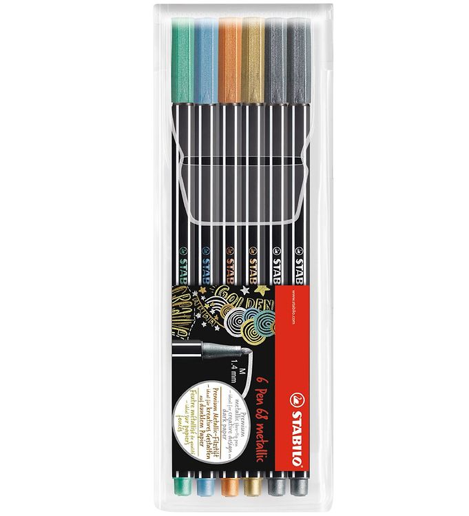 13: Stabilo Tuscher - Pen 68 - 6 stk. - Metallic