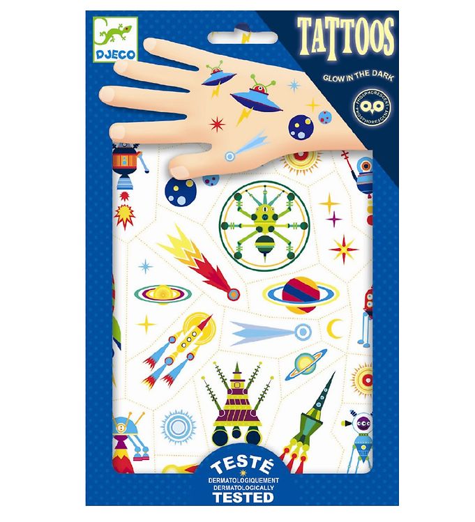 7: Djeco Tattoos Space Selvlysende
