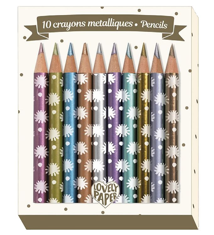 5: Djeco Lovely Paper 10 Mini Metallic Farveblyanter