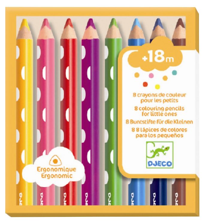 Billede af Djeco Farveblyanter - Korte - 8 stk. - Multifarvet