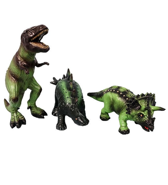 Image of Green Rubber Toys Dyr - 3-pak - 19 cm - Dinosaurer - OneSize - Green Rubber Toys Legetøjsdyr (187465-945795)